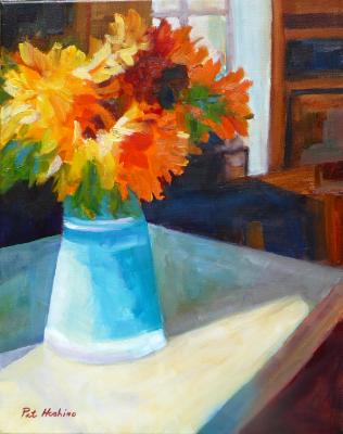 Sunflowers in Blue Vase