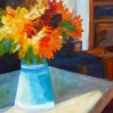 Sunflowers in Blue Vase