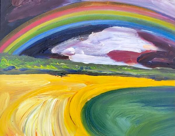 Somewhere over the rainbow, Port Soif, acrylic on board, 50cm x 35cm.