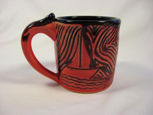 101115.A Red Sail Boat Mug