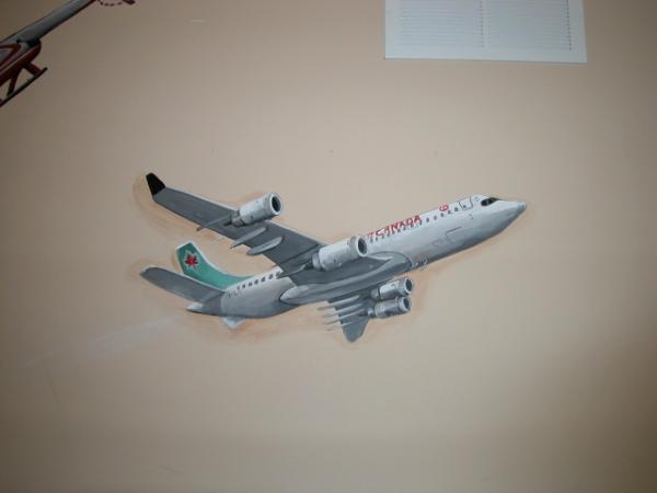 Jet plane in boys room