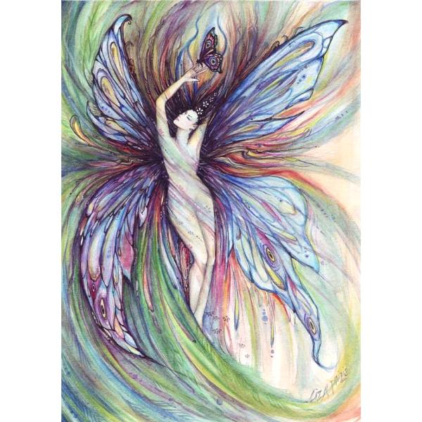 Butterfly Fairy original watercolor painting by Liza Paizis