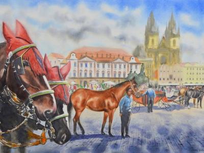 Summer memories of Prague, 38cm x 56cm, 2018 Summer memories of Prague, 38cm x 56cm, 2018