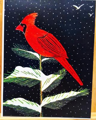 Cardinal in Snow