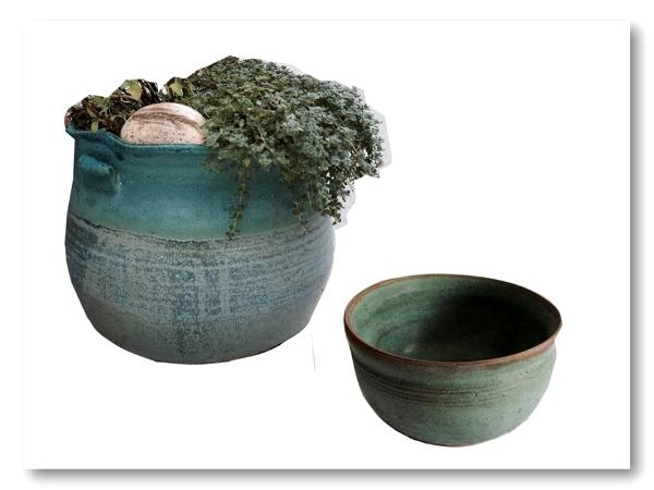Weathered Bronze Herb Pots