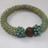 B-72 turquoise crocheted rope bracelet
