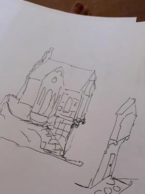 Will want future expansion..  sketch from original cottage