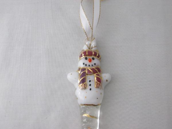 TO22036 - Tassel Scarf Snowman Ornament- Plum, Violet