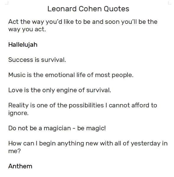 Leonard Cohen Hallelujah (2023) Sold