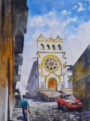 San Juan church, 35cm x 50cm, 2017