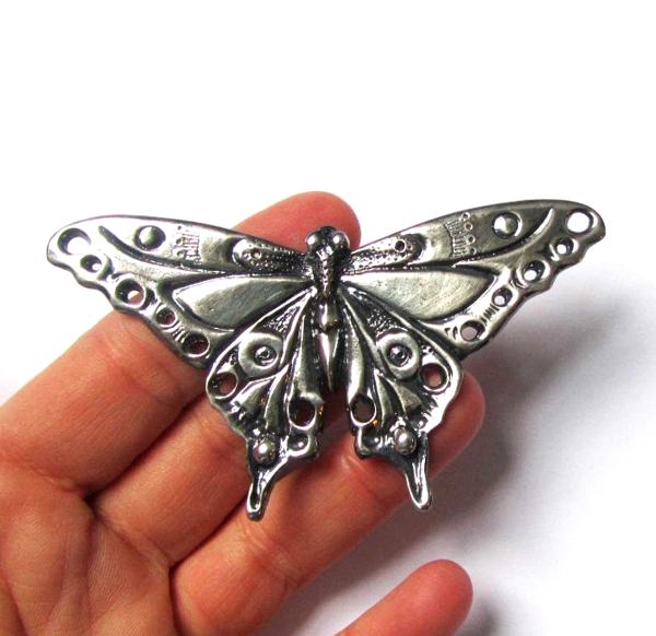 Butterfly Brooch Art Nouveau original artistisan design pewter butterfly pin