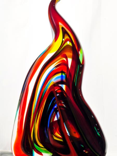 #05202601 solid sculpture rainbow flame 8.5''HX4.25''WX2.25''D $175.00