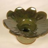 120530.L Petaled Flower Vase with Green Glaze