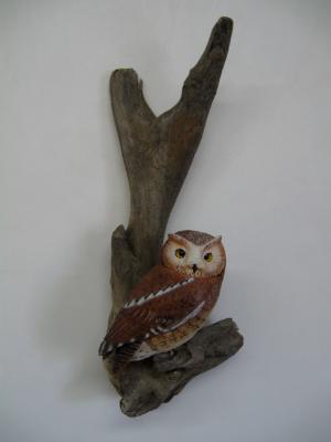 Half size Screech Owl(red phase) #5  SOLD