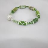 B-55 shade of green bead tube bracelet