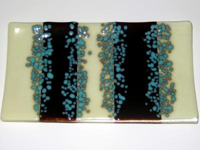 Turquoise/brown/cream platter